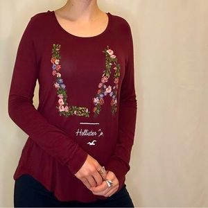 Hollister Co. Burgundy Long Sleeve Medium Shirt